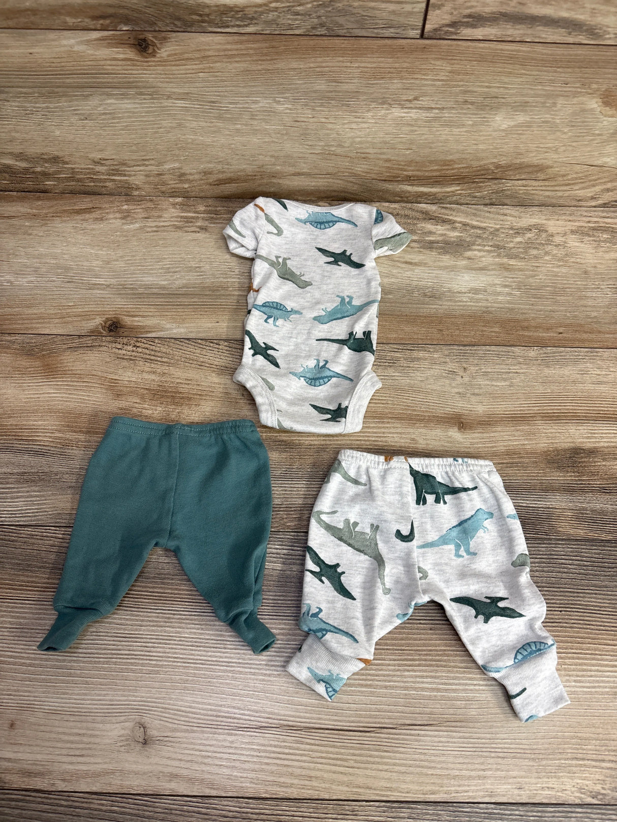 Child Of Mine 3pc Dinosaur Print Bodysuit & Bottoms Set Grey sz Preemie