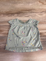 OshKosh Floral Butterfly Shirt Sage sz 18m