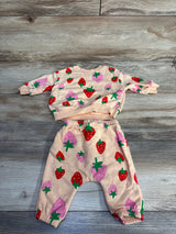 Old Navy 2pc Strawberry Print Sweatshirt Set Orange sz 0-3m