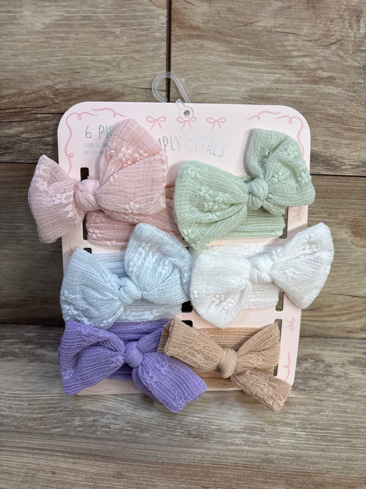 NEW Simply Petals 6pk Pastel Bow Headbands
