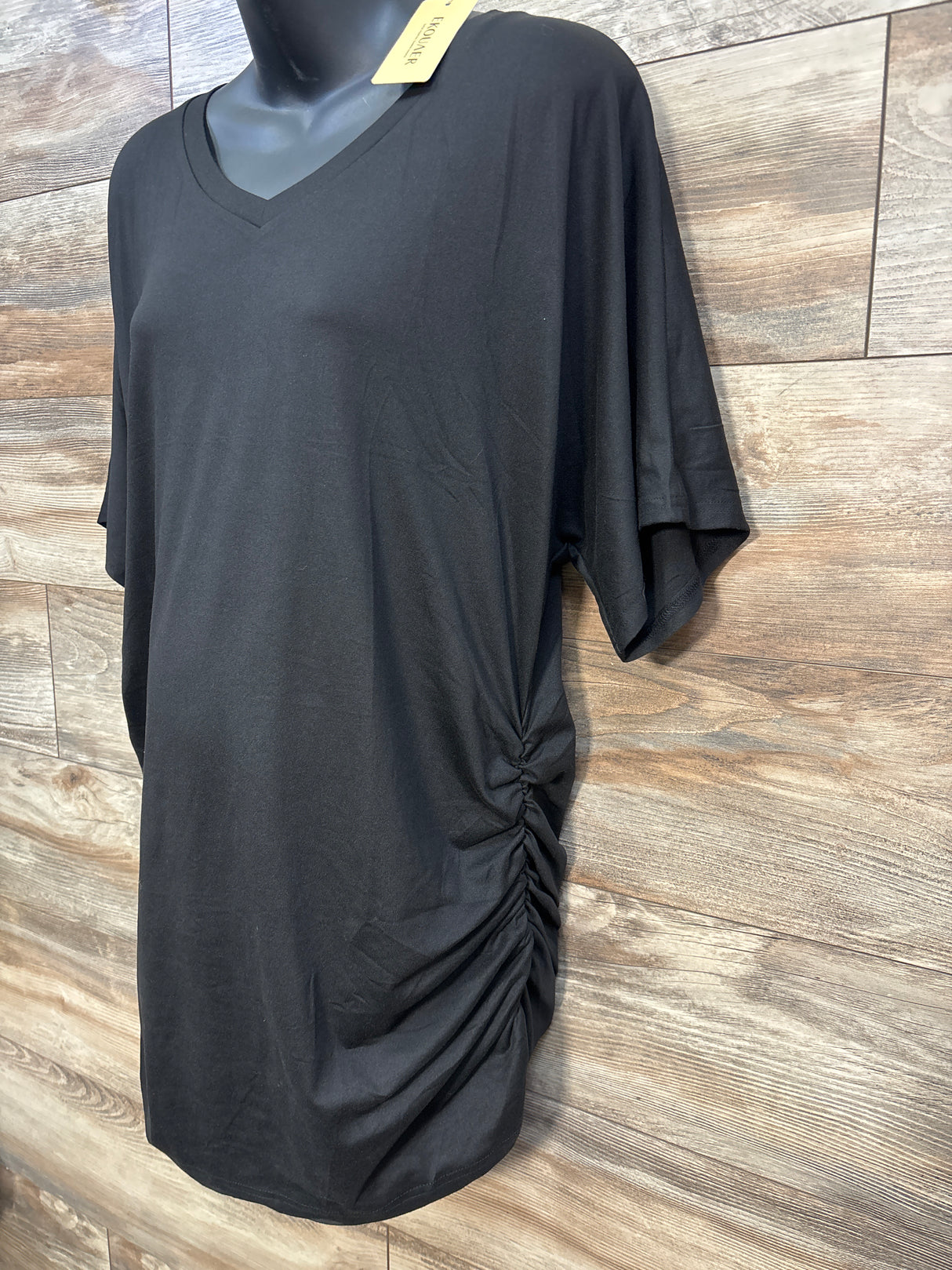NEW Ekouaer Maternity Ruched Shirt Black sz XXL