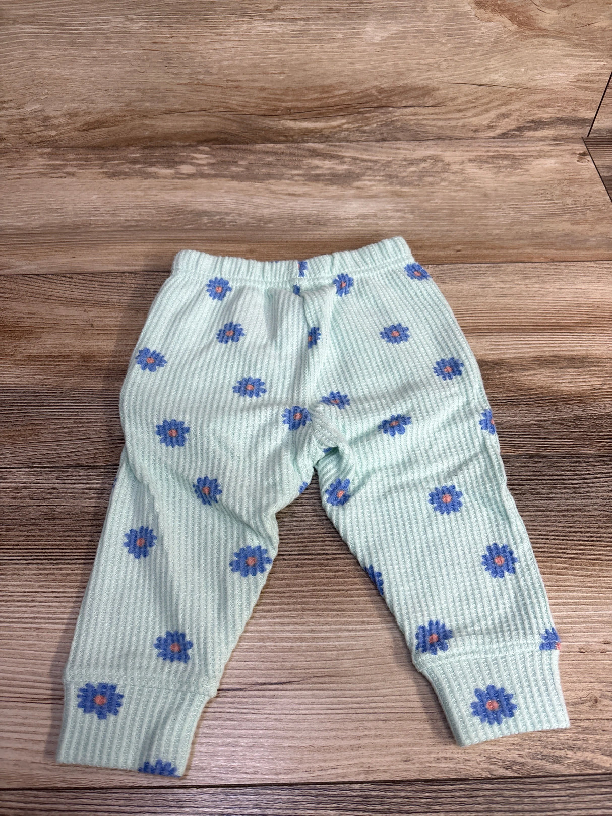 NEW Cat & Jack Floral Waffle Knit Pants Mint sz 12m