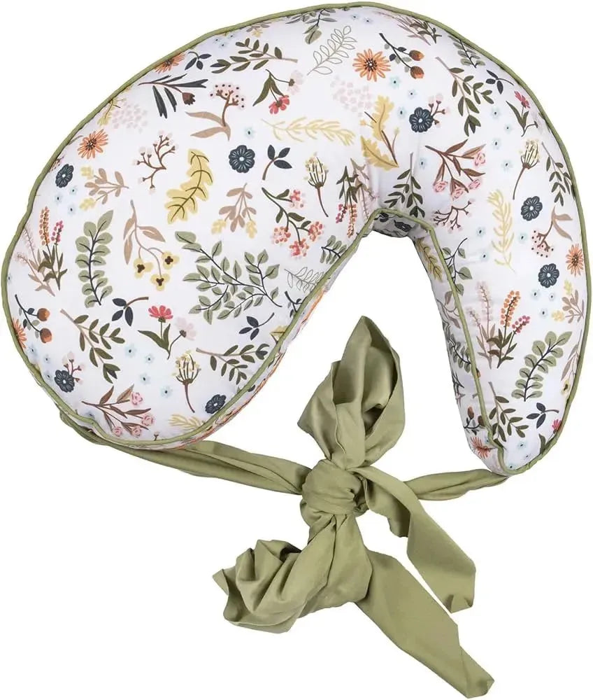 Boppy Anywhere Nursing Pillow Sage and Spice Floral with Stretch Belt Green