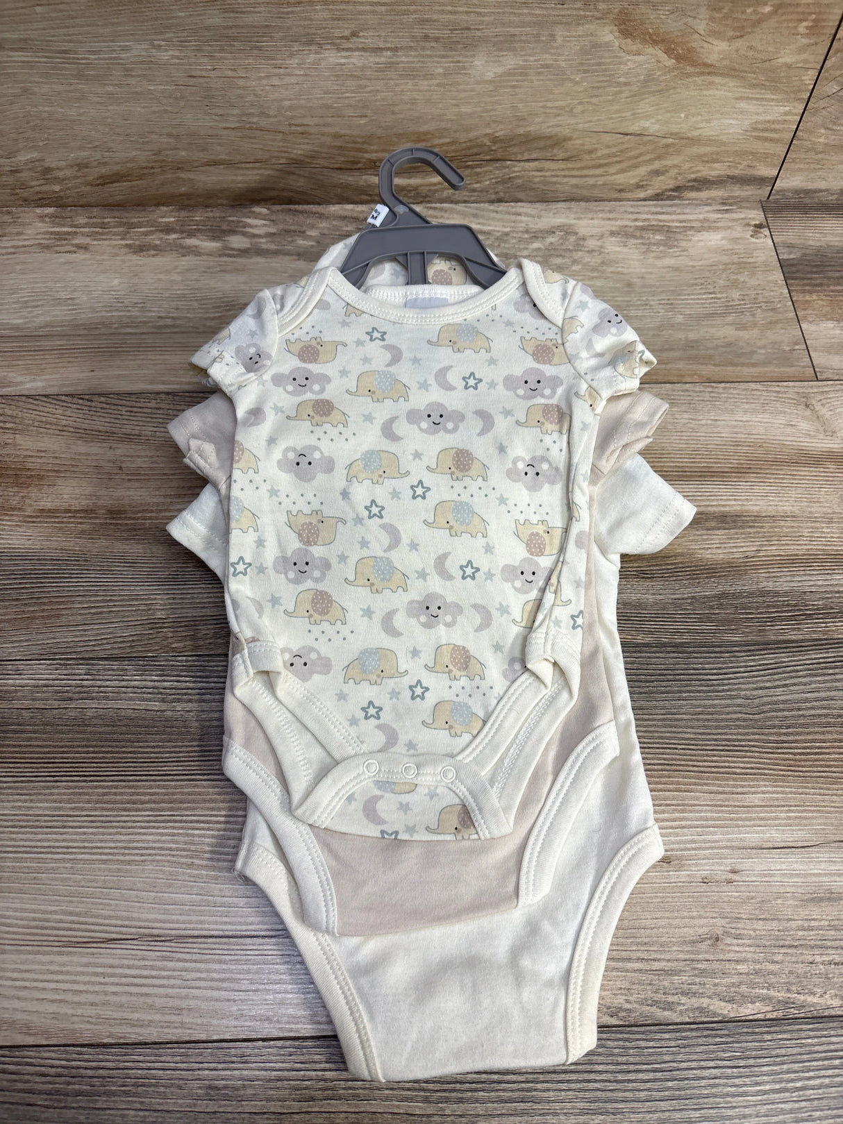 NEW Little Beginnings 5pc Bodysuit & Hat Set Beige sz 0-3m