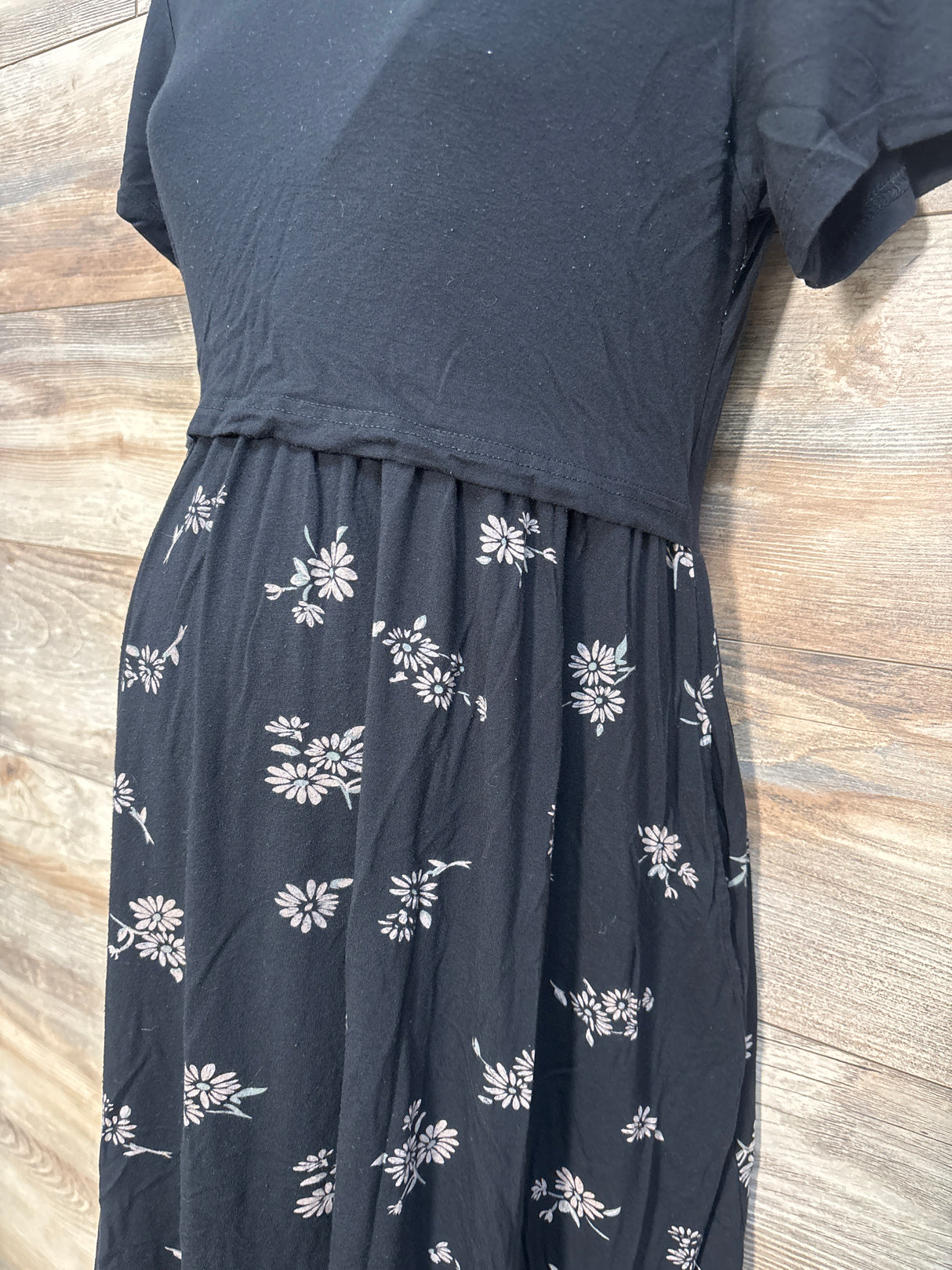 Smallshow Short Sleeve Nursing Dress Black sz Small