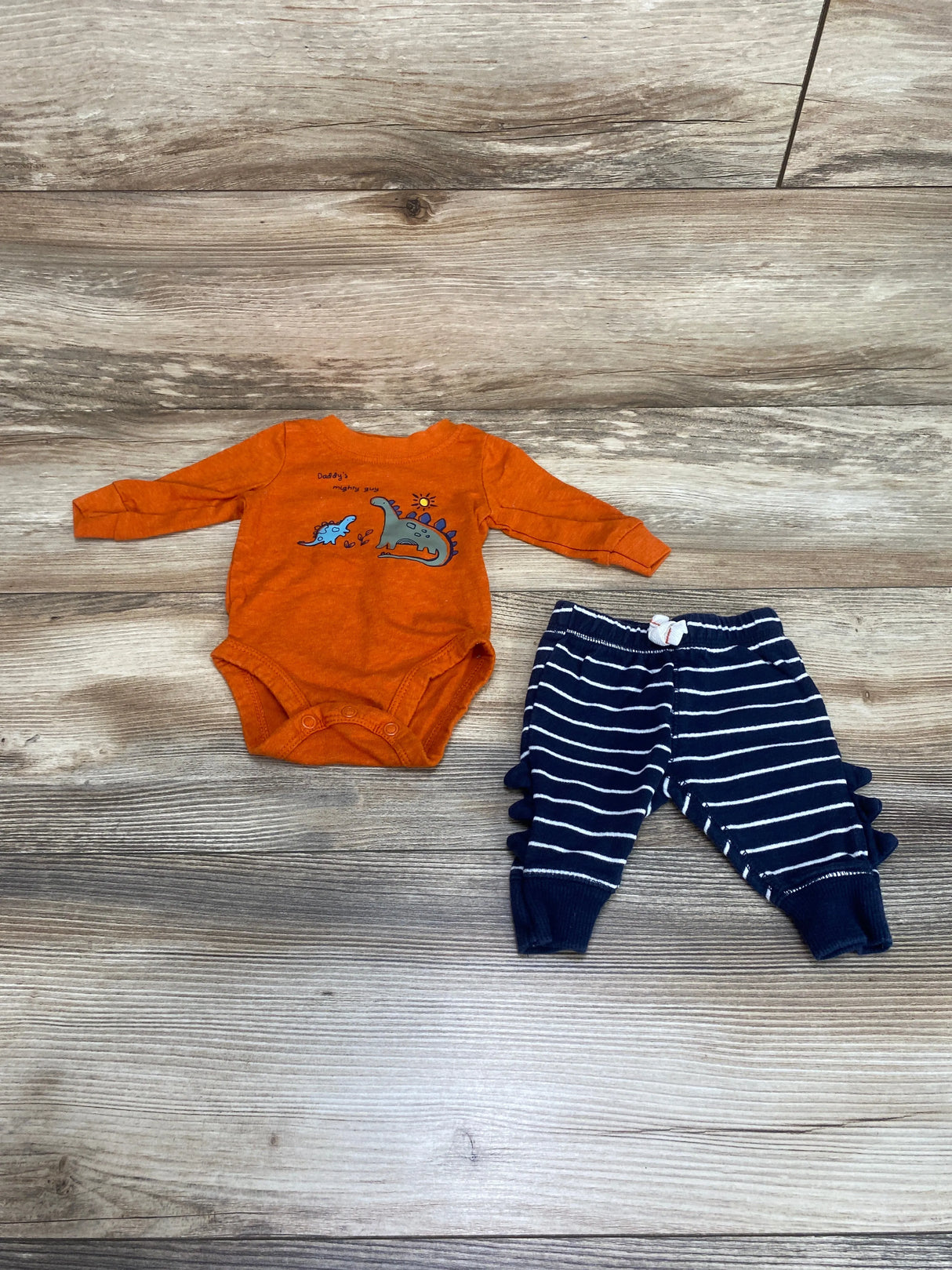 Carter's 2pc Daddy's Mighty Guy Bodysuit & Pants Orange sz Newborn