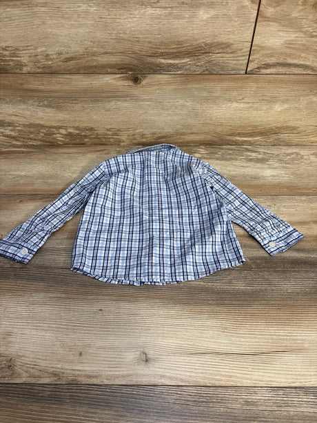 Nautica Plaid Button Up Shirt Blue sz 24m - Me n Mommy To Be