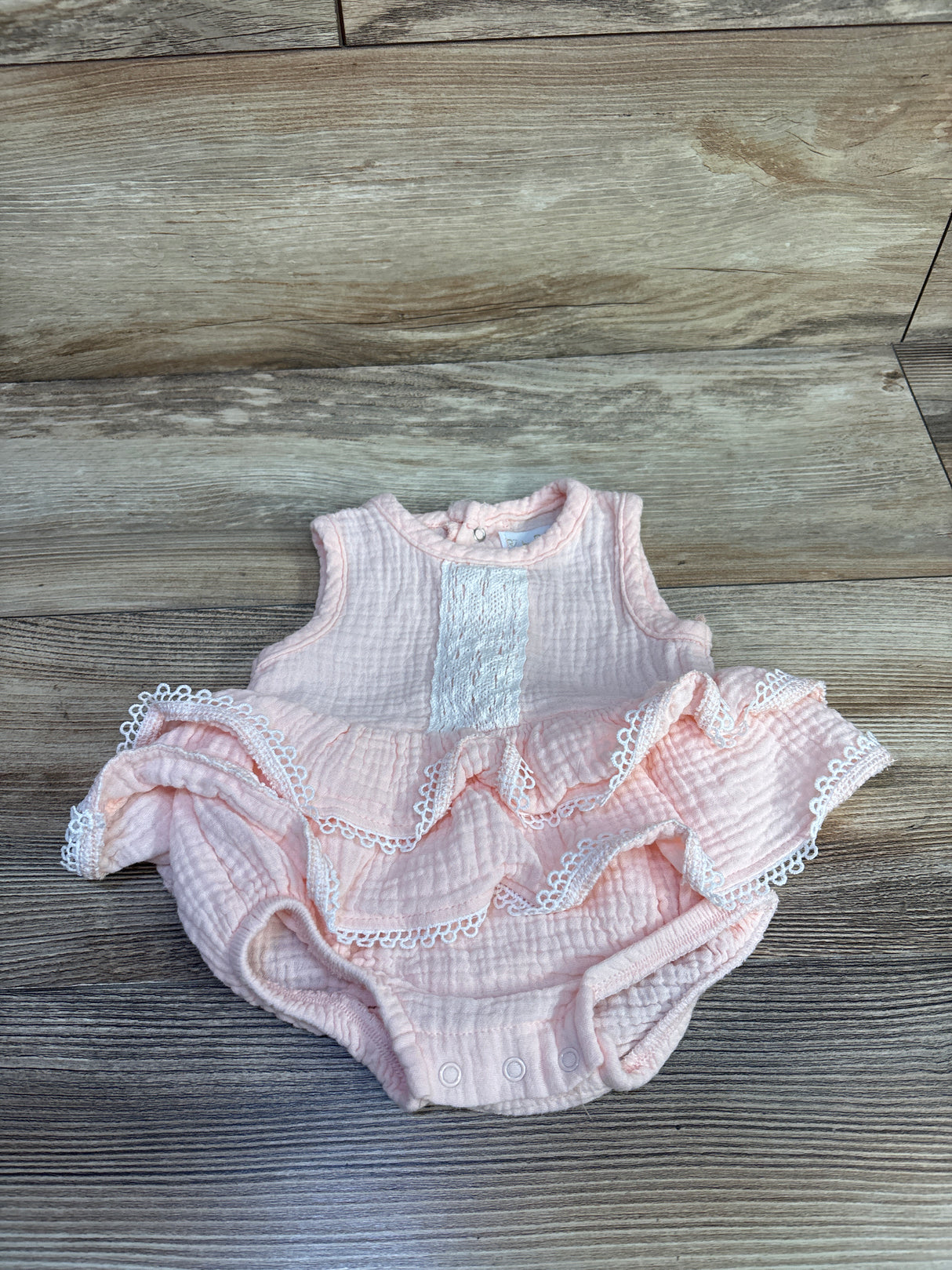 Rz By Rachel Zoe Gauze Lace Bodysuit Dress Pink sz 0/3m