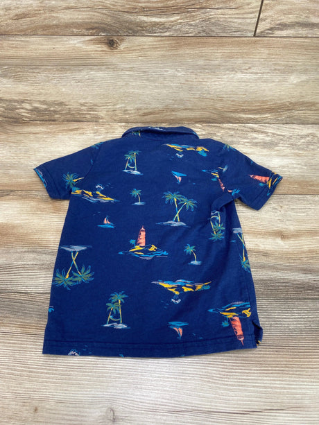 Carter's Polo Tropical Shirt Navy sz 4T - Me 'n Mommy To Be