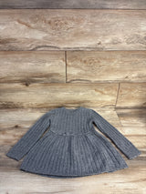 Children's Place Long Sleeve Bow Ribbed Sweater Dress Grey sz 4T