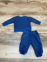 Cat & Jack 2pc Checkered Sweatshirt & Joggers Blue sz Newborn