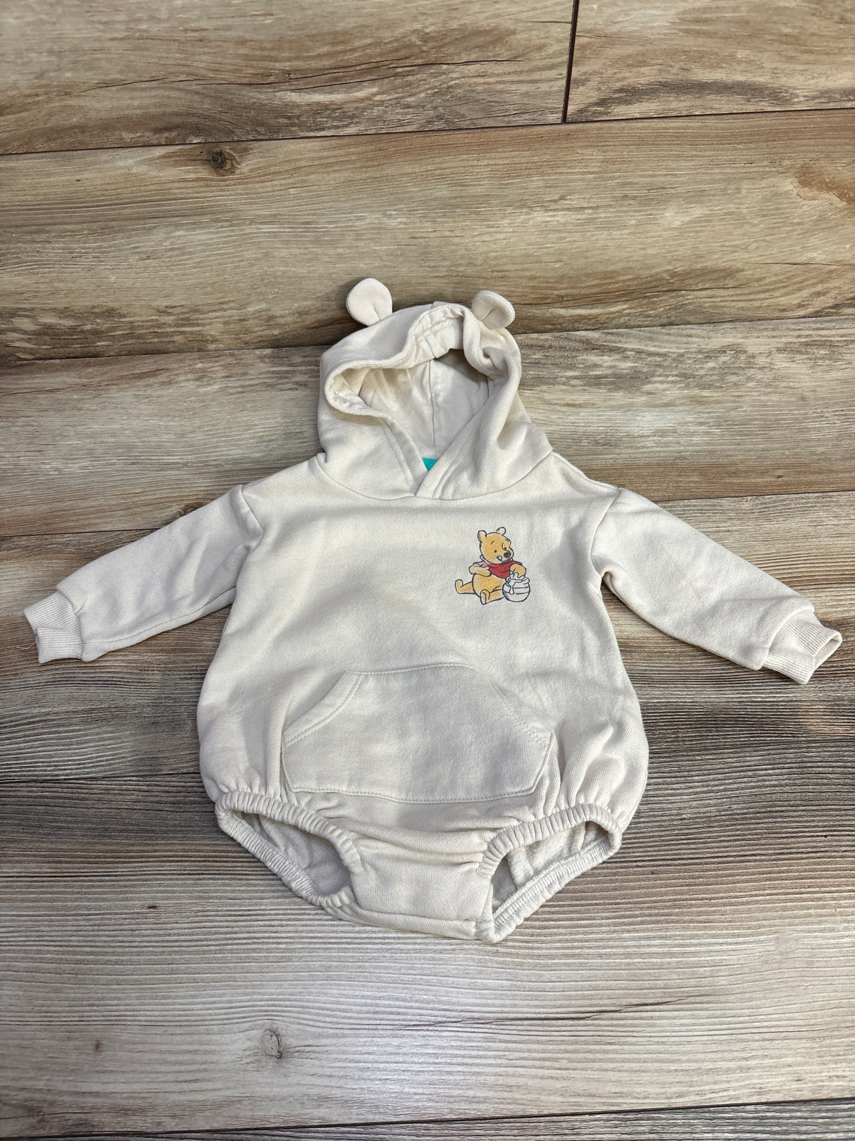 Disney Baby Winnie The Pooh Hooded Romper Tan sz 3-6m