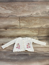 Max Studio Embroidered Knit Cardigan Ivory sz 12m