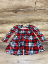 Picapino Long Sleeve Plaid Dress Red sz 24m