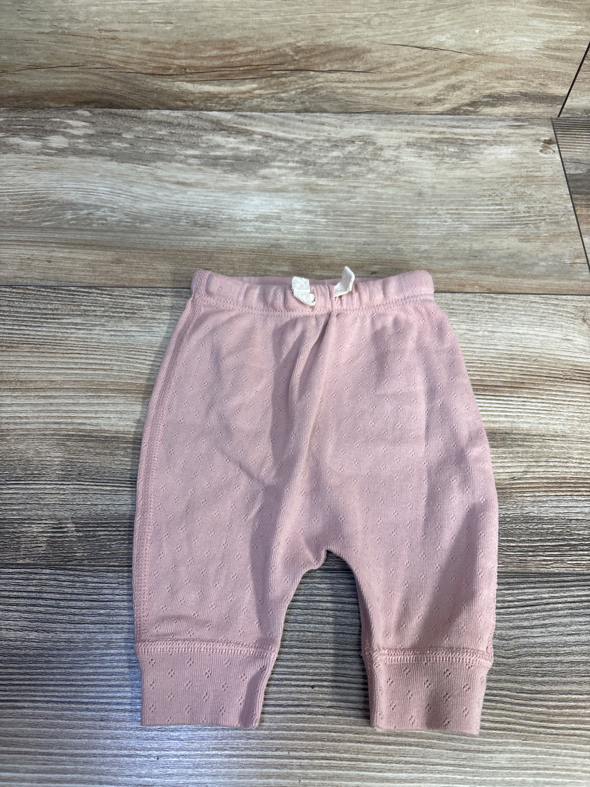 Hanna Andersson Pointelle Drawstring Pants Pink sz Newborn