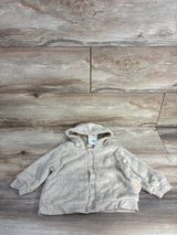 NEW First Impressions Plush Button Up Hoodie Beige sz 6-9m