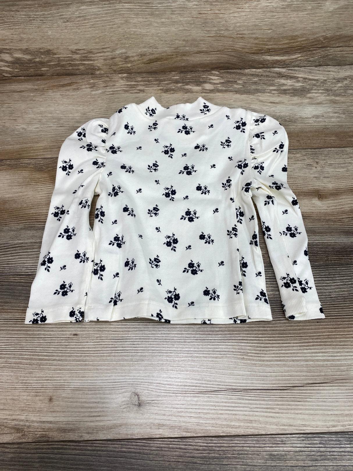 NEW Baby Gap Floral Puff Sleeve Rib Cream Shirt sz 18-24m