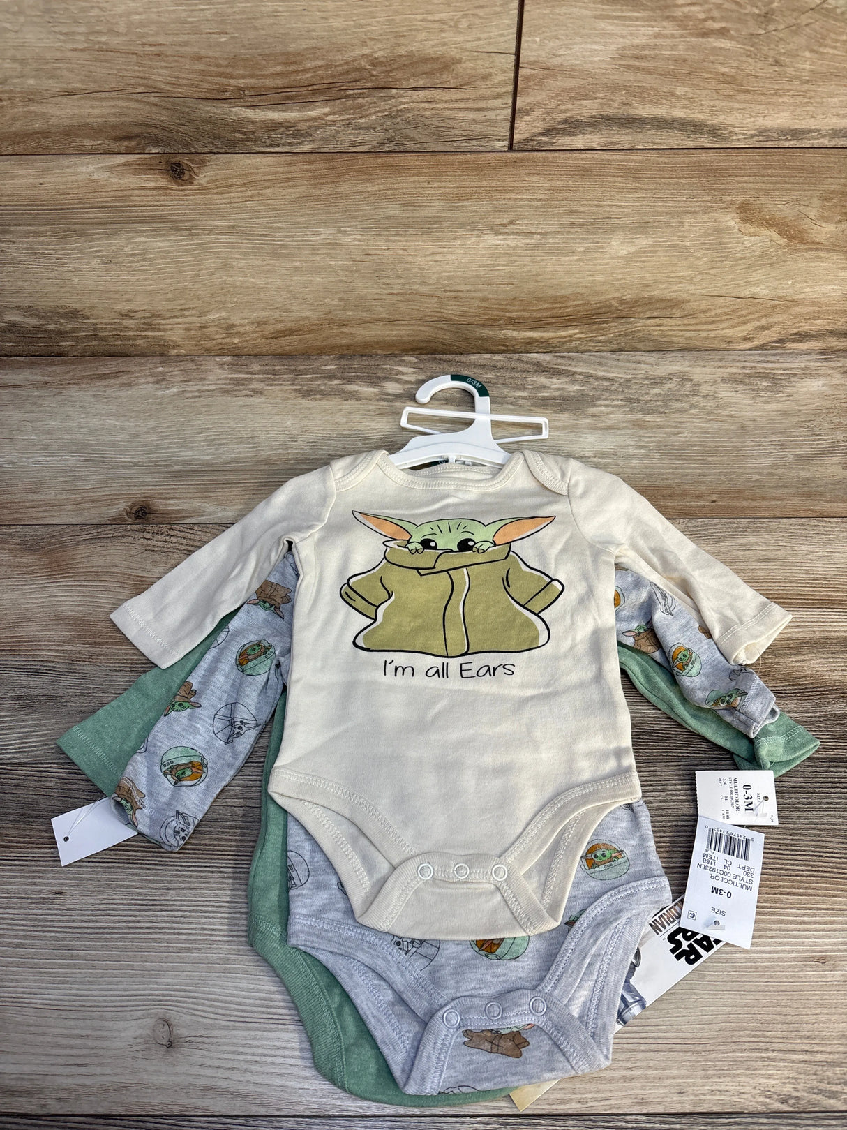 NEW Star Wars 3pk Long Sleeve Bodysuits sz 0-3m