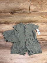 NEW Just One You 2Pc Gauze Romper with Hat Green sz 18m