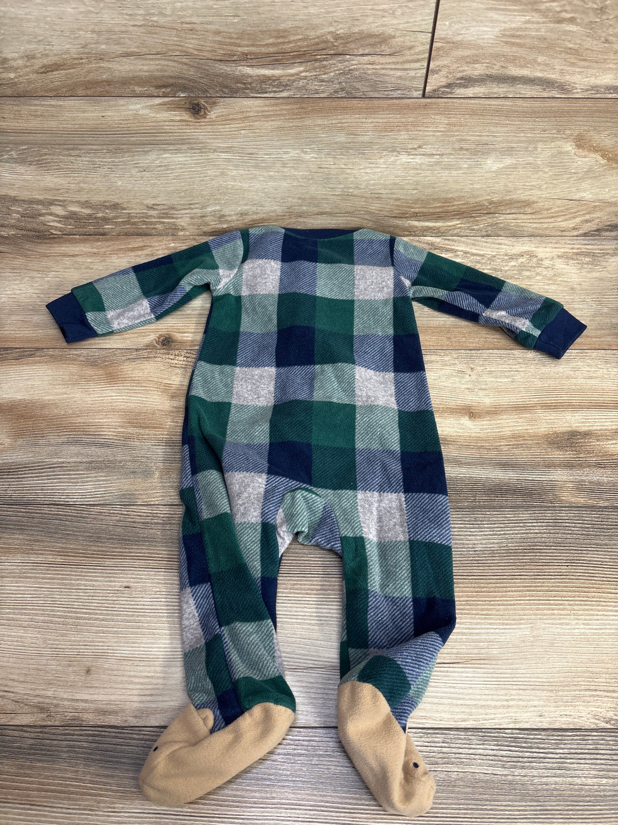 Carter's Plaid Blanket Sleeper Green sz 9m