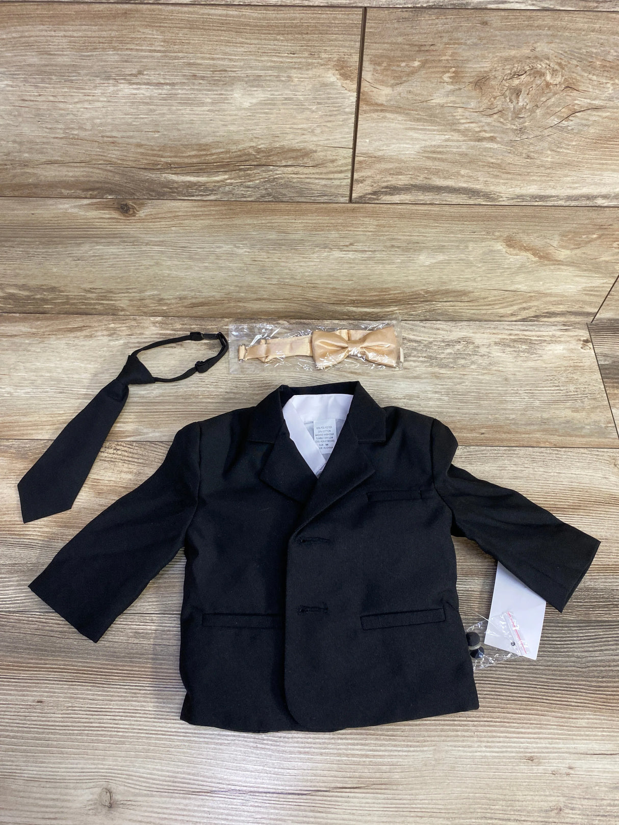 NEW 6pc Full Tuxedo Suit Set Black sz 6-12m