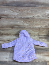 Cat & Jack Floral Hooded Lined Parka Jacket Purple sz 18m