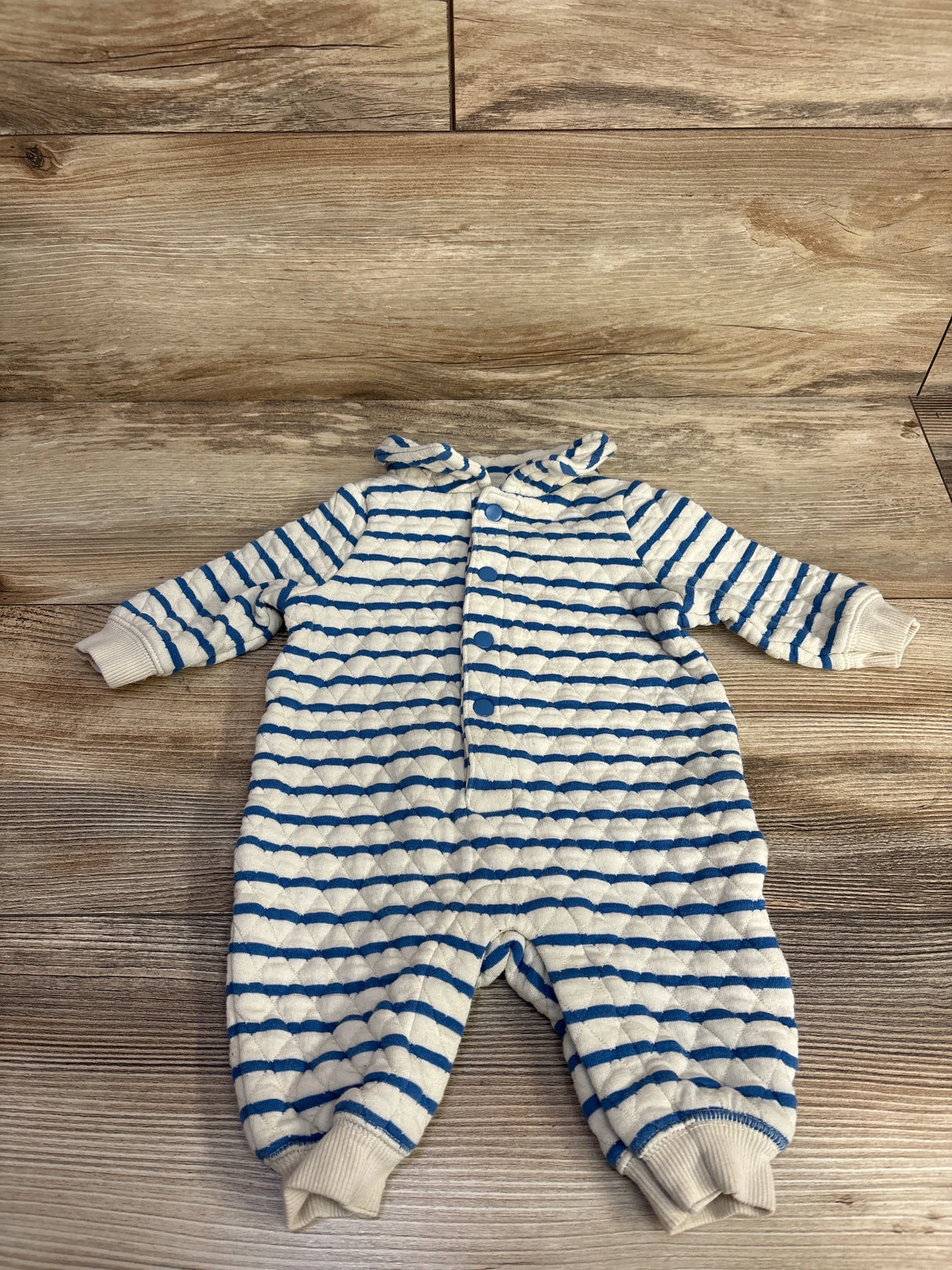Old Navy Striped Quilted Coverall White/Blue sz 0-3m