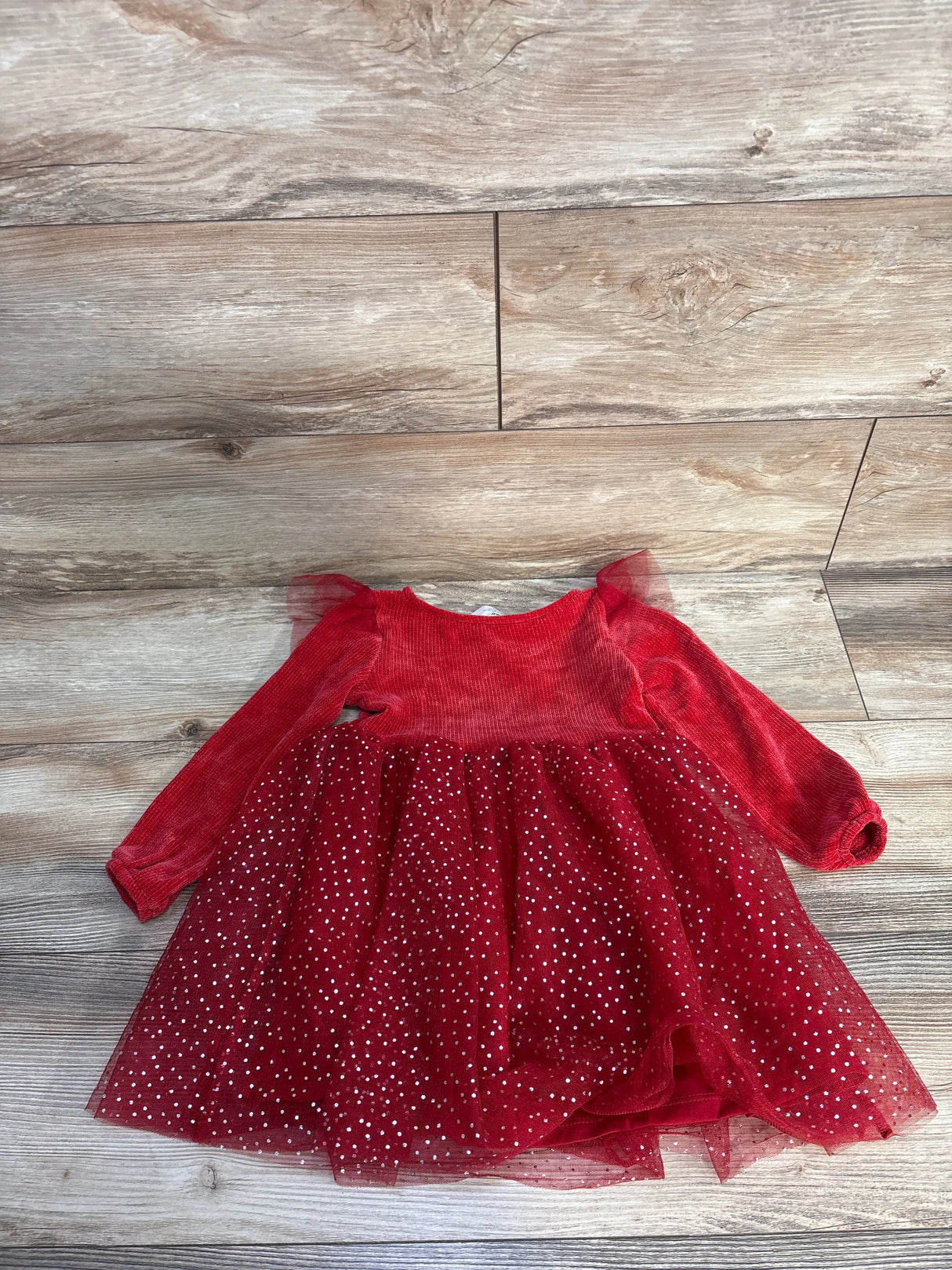 H&M Sweater Knit Tulle Dress Red sz 3-4T