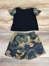 2pc I Love Papa Shirt & Shorts Green sz 9-12m