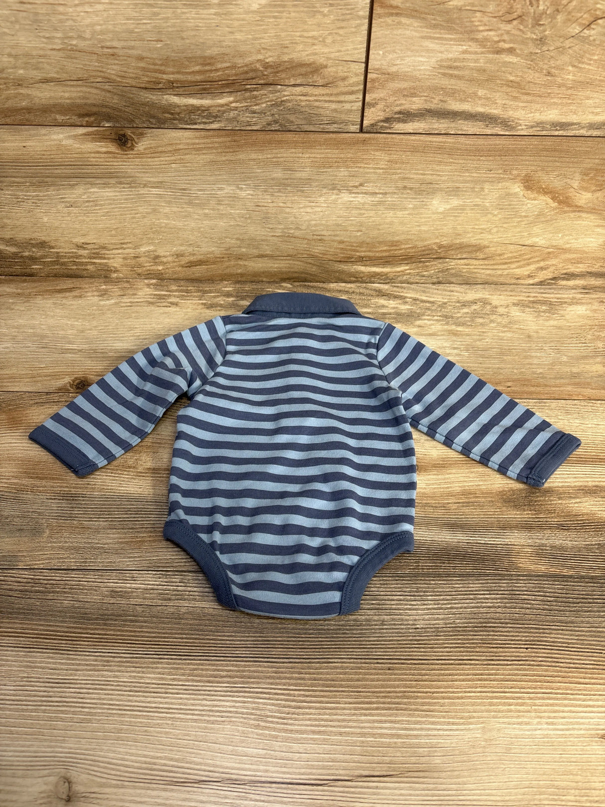 Lullaby Lane Striped Polo Bodysuit Blue sz 3-6m