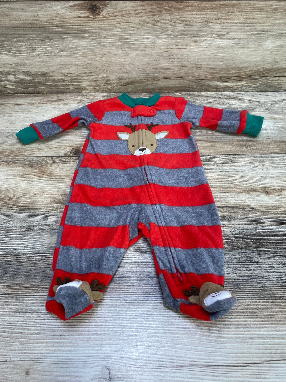 Just One You Striped Blanket Sleeper Red/Grey sz Newborn - Me n Mommy To Be