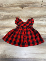 Bonnie Baby Buffalo Check Jumper Dress Red sz 12m