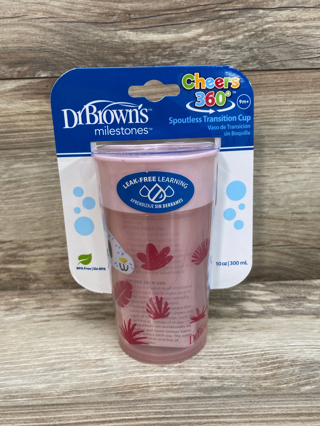 NEW Dr. Brown’s Milestones Cheers 360 Cup Spoutless Transition Cup Pink 10oz