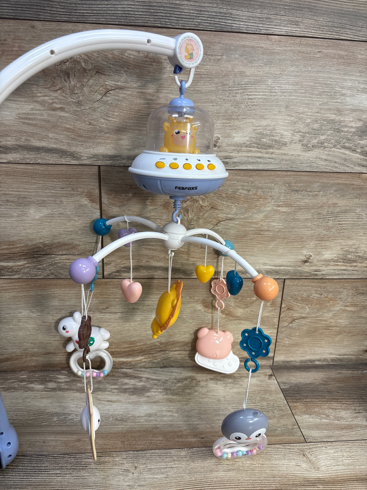 FEBFOXS Musical Mobile Crib