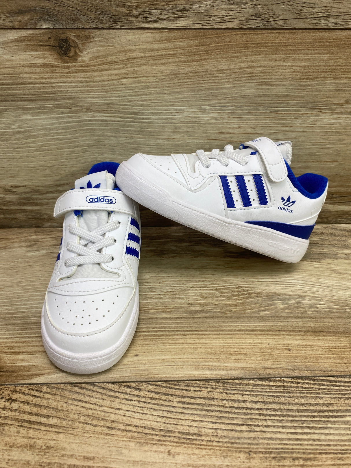 Adidas Boy's Forum Low CL Sneaker White/Royal Blue Sz 9c