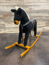 Rocking Horse Vintage Black Beauty Plush Wooden Rocker