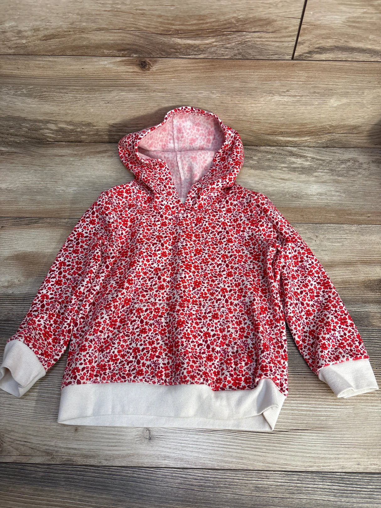 Cat & Jack Floral Pullover Hoodie Red sz 4-5T - Me n Mommy To Be