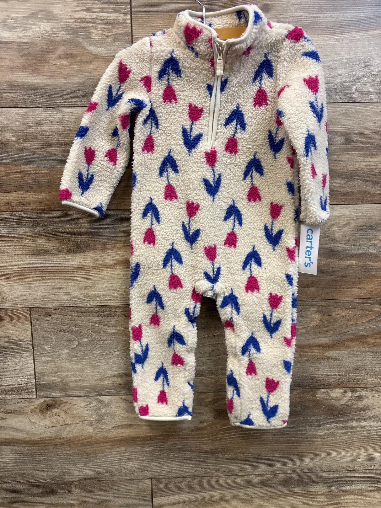 NEW Carter's Floral Sherpa Coverall Beige sz 24m