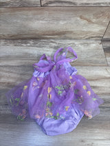 IDOPIP Embroidered Tulle Bodysuit Dress Purple sz 6-9m