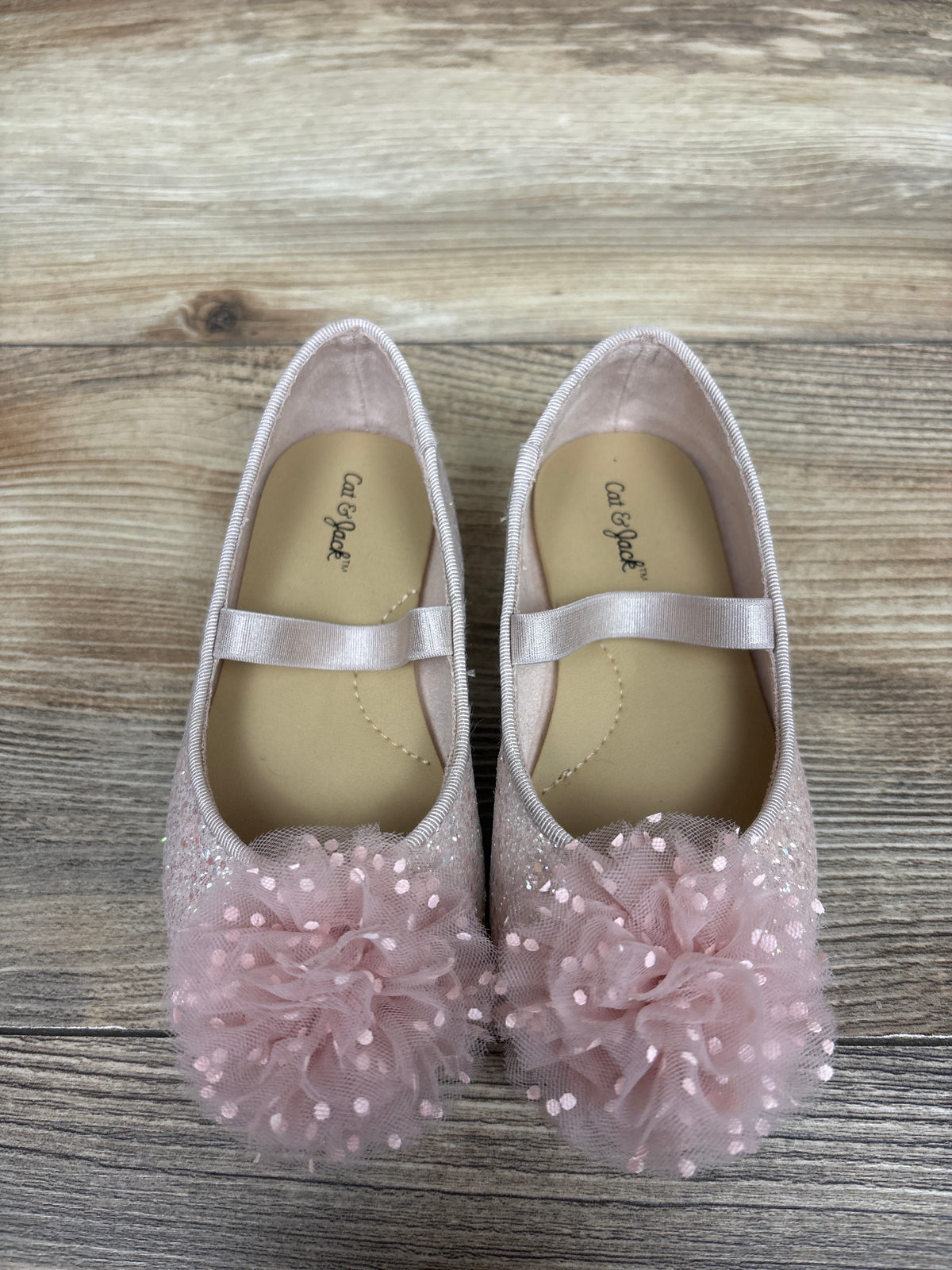 Cat & Jack Glitter Mary Jane Flats Pink sz 8c
