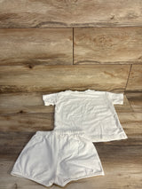 Atlas Grey 2pc Organic Shirt & Shorts Set White sz 18-24m