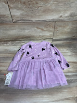 NEW Cat & Jack Halloween Cat Witch Long Sleeve Tulle Dress Purple sz 12m