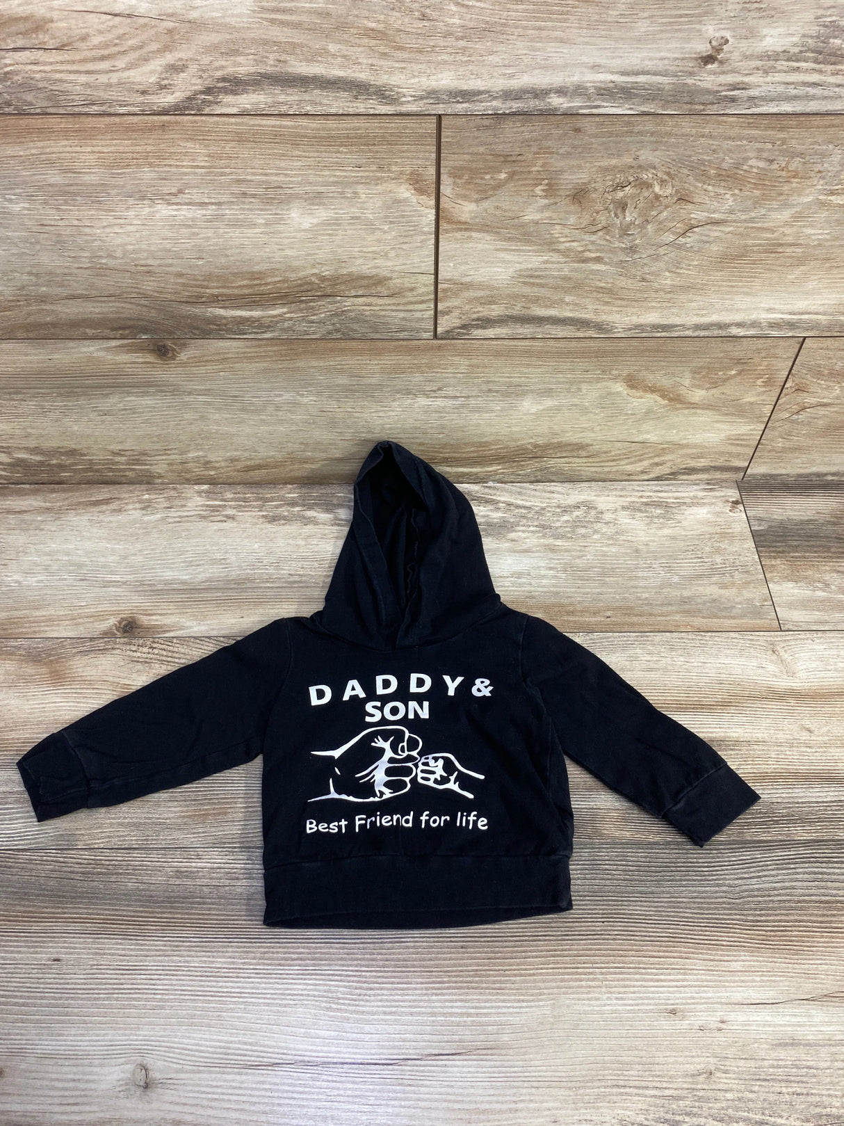 Daddy & Son Best Friends For Life Hooded Pull Over Black sz 9-12m