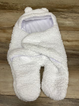 BlueMello Ultra-Soft Sherpa Swaddle Wrap White sz 0-3m