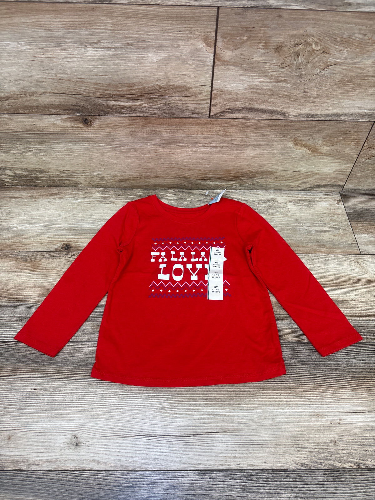 NEW Cat & Jack Fa La La Shirt Red sz 4T
