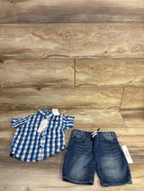NEW Joe's 2pc Button-Up Shirt & Jean Shorts Set Blue sz 18m