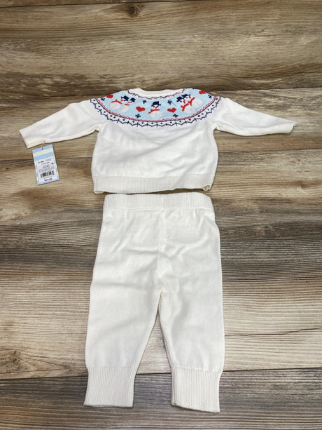 NEW Cat & Jack 2pc Snowman Fair Isle Sweater Set White sz 0-3m - Me n Mommy To Be