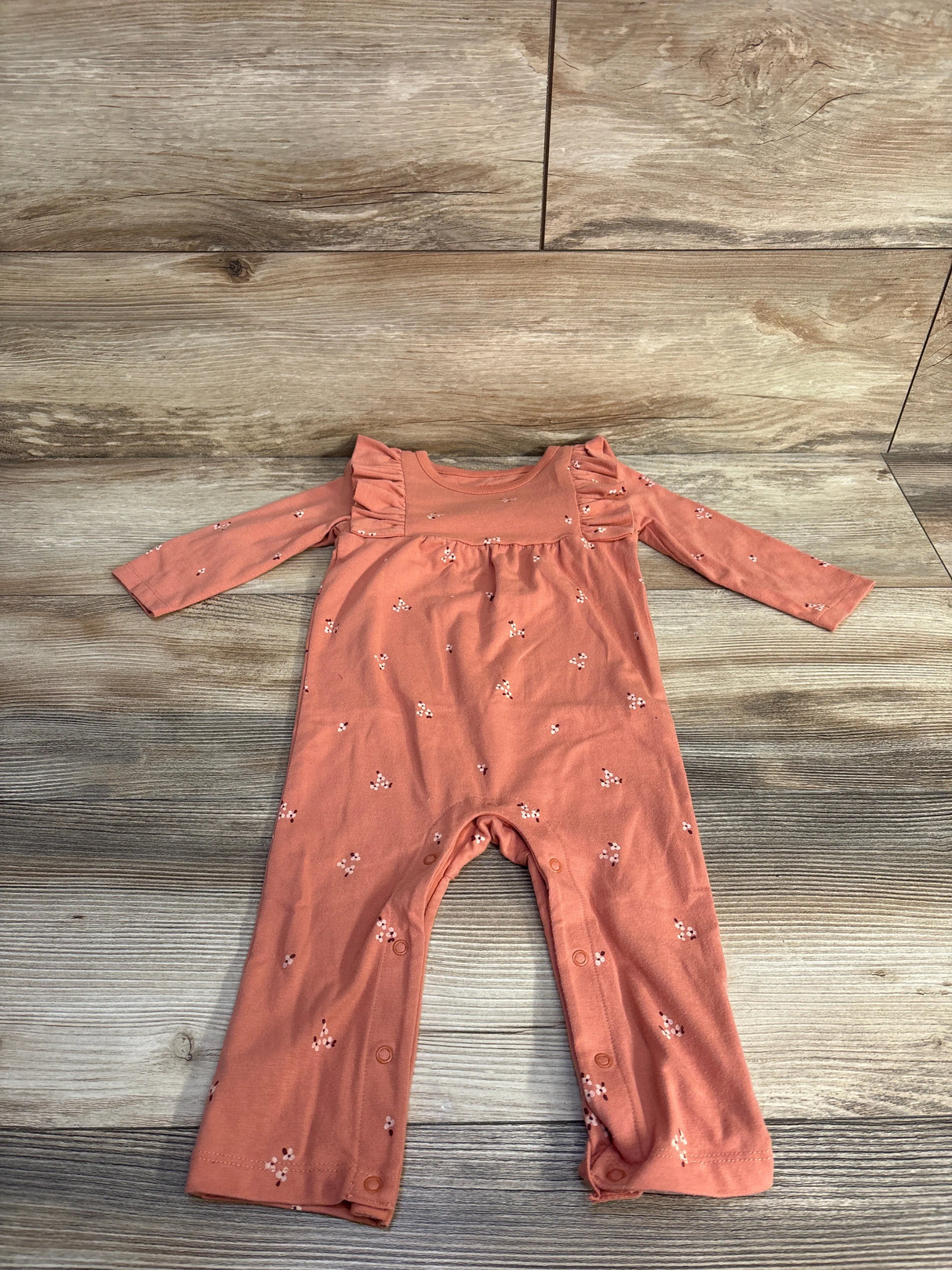 Cat & Jack Flutter Sleeve Coverall Orange sz 6-9m