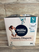 NEW Millie Moon Luxury Diapers Size Newborn 96ct.