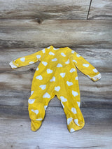 Old Navy Heart Print Sleeper Yellow sz 0-3m